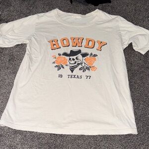 Cavender’s Refined Canvas “Howdy Texas” Graphic T-Shirt Women’s Medium NWOT